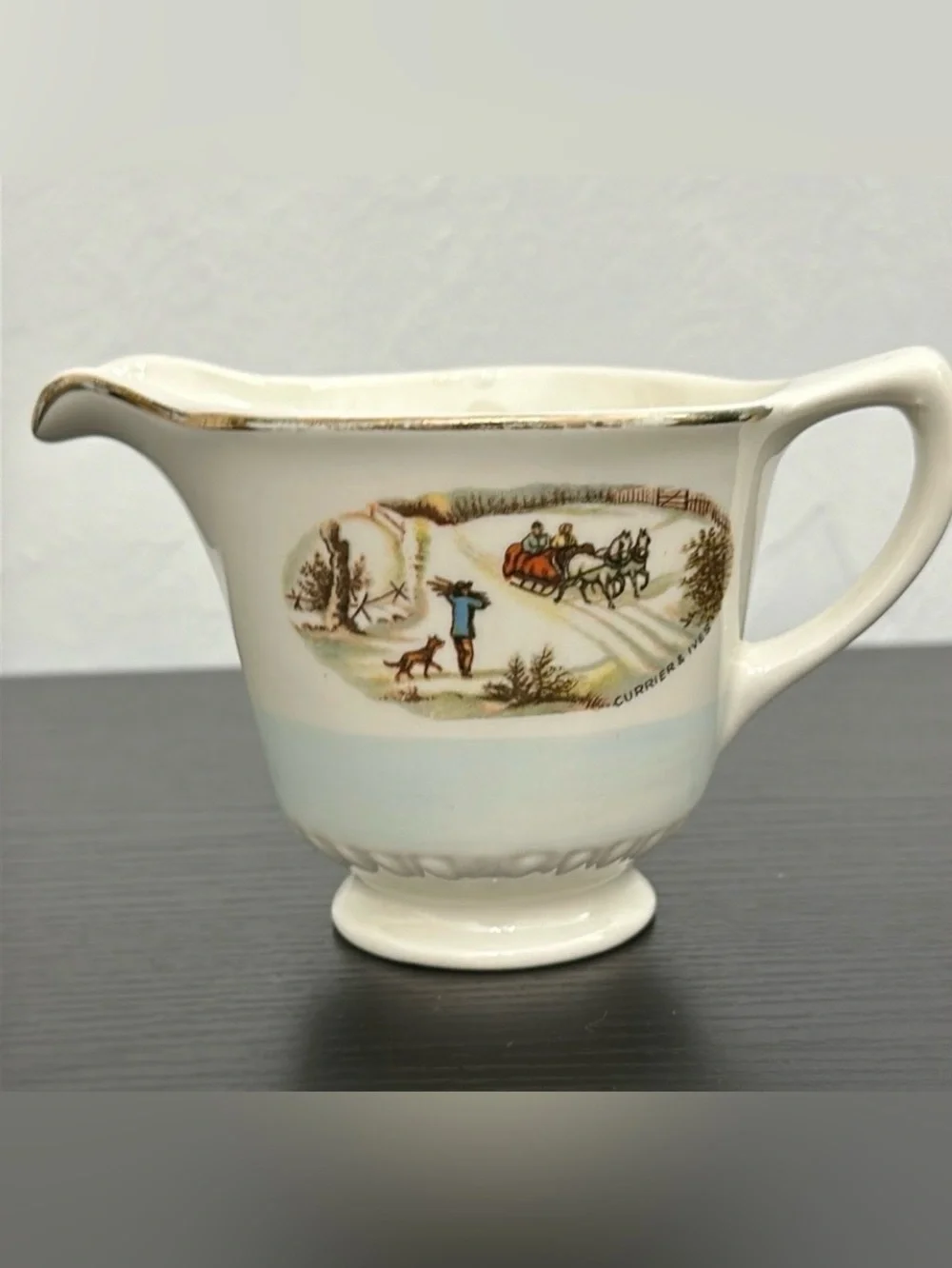 Currier & Ives by Homer Laughlin Vintage Winter Scene Creamer